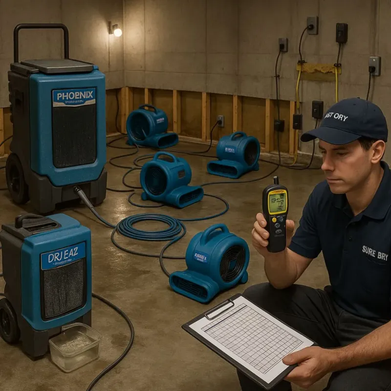 Structural Drying and Dehumidification process in Willow Springs, IL